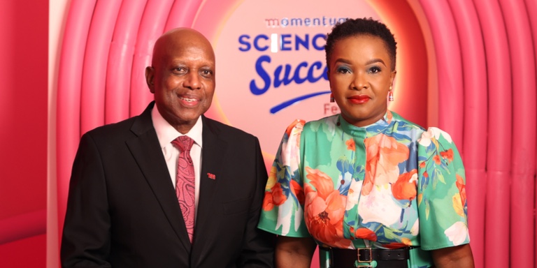 Momentum Science of Success Festival 2022. Pictured here are Dan Moyane and Nontokozo Madonsela from Momentum.