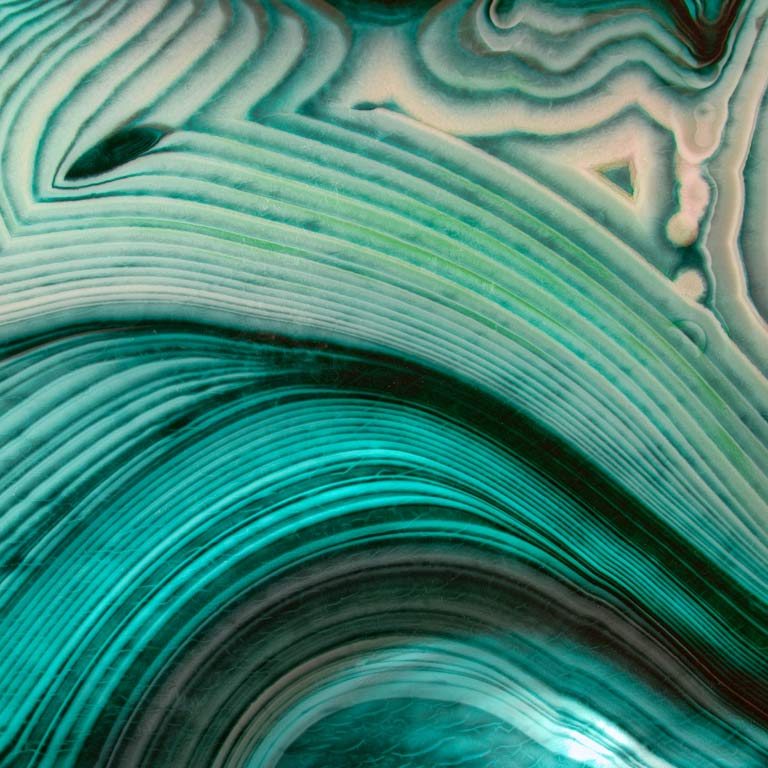 Closeup of a emerald green geode.