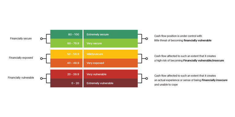 Momentum Unisa measurement scale of consumer financial vulnerability index.