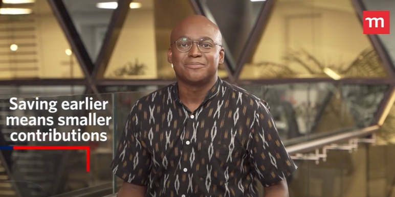 Stanley Gabriel, Momentum Savings CEO in African print shirt, discusses retirement planning on the Money Heroes podcast.