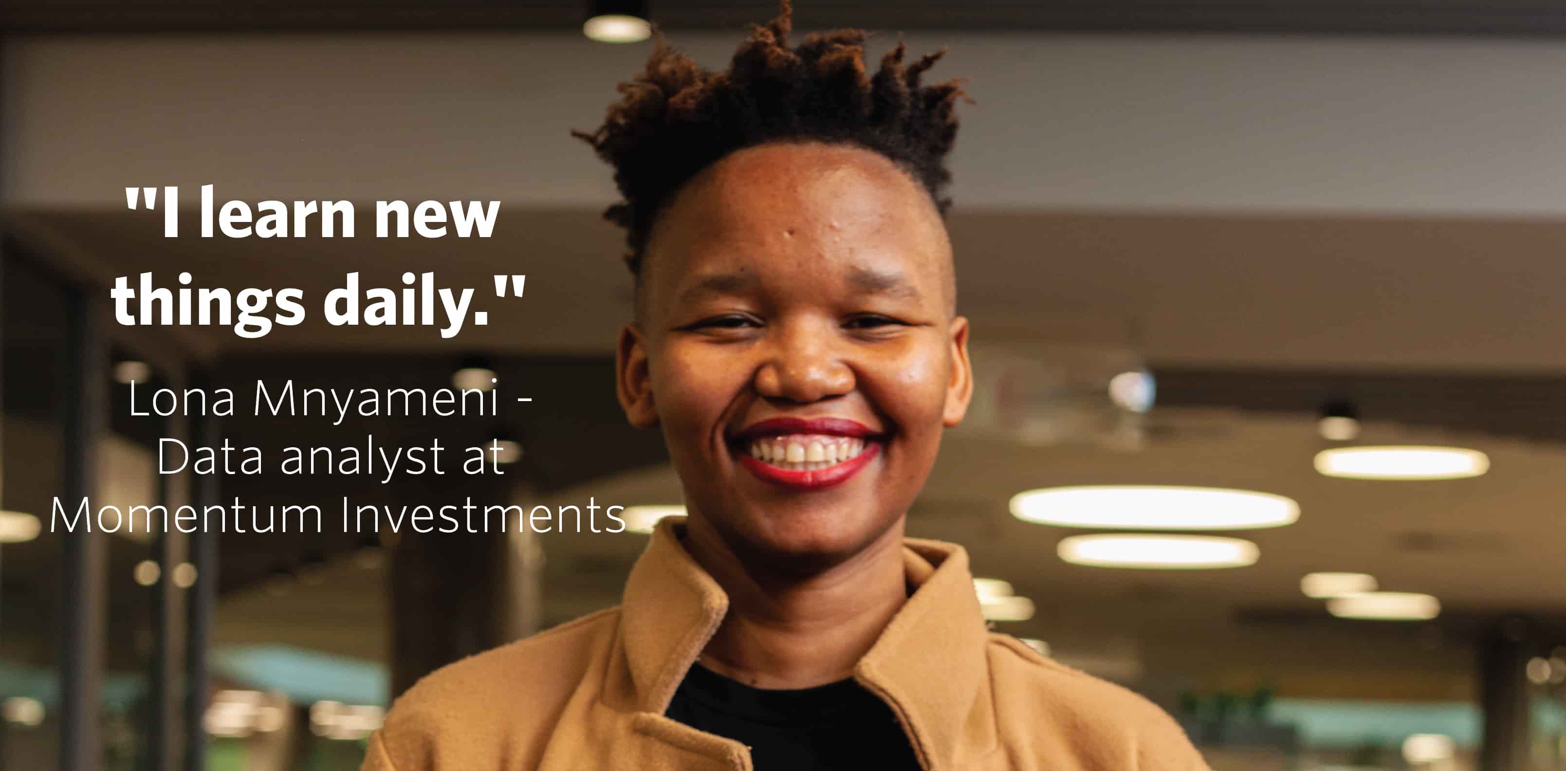 Lona Mnyameni, data analyst at Momentum Investments.