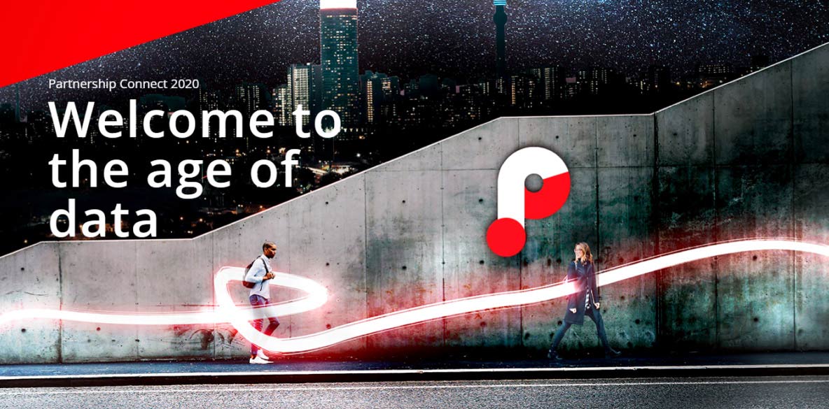 Event banner for Mometum Corporate's  Partnership Connect 2020, with the theme written on it: Welcome to the digital age.