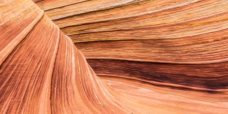 Lines and curves of wave formation in Coyote Buttes.