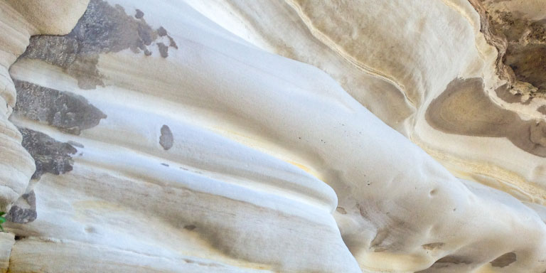 Weathered rock face on the Coastal Walk path south of Bondi Beach, Sydney.