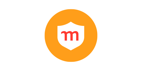 Image of the Safety Alert icon. A yellow circle with the Momentum m placed in a white badge in the centre of the circle.