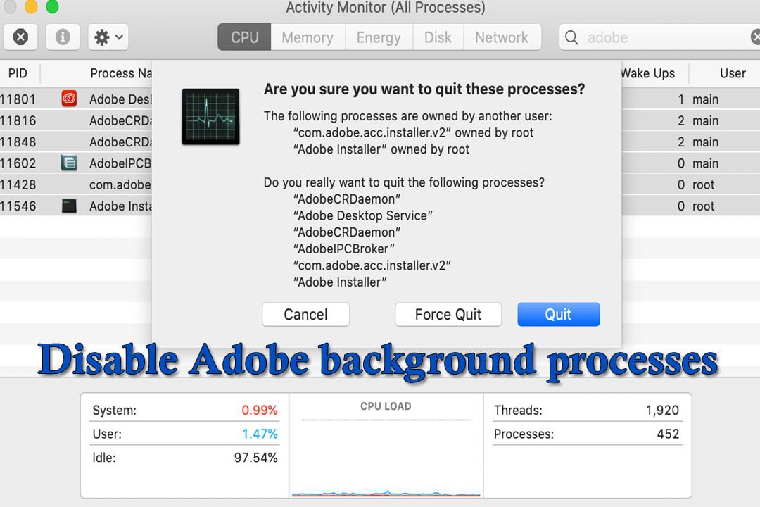 disable Adobe background processes