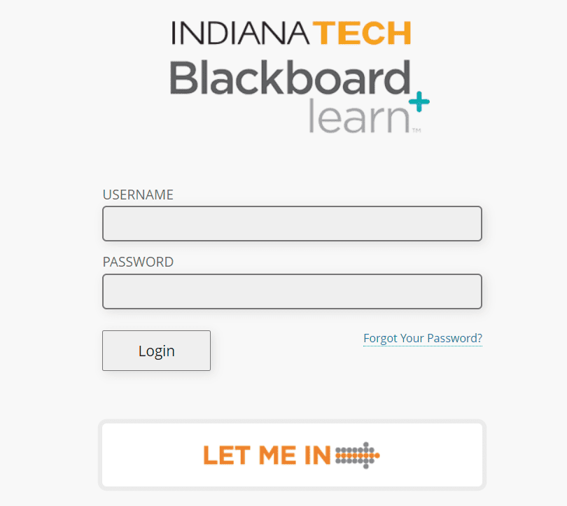 Indiana Tech Blackboard Login